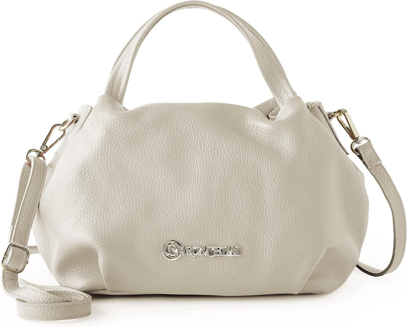 Bandolera Baroncelli de cuero italiano, de piel suave auténtica de tamaño mediano