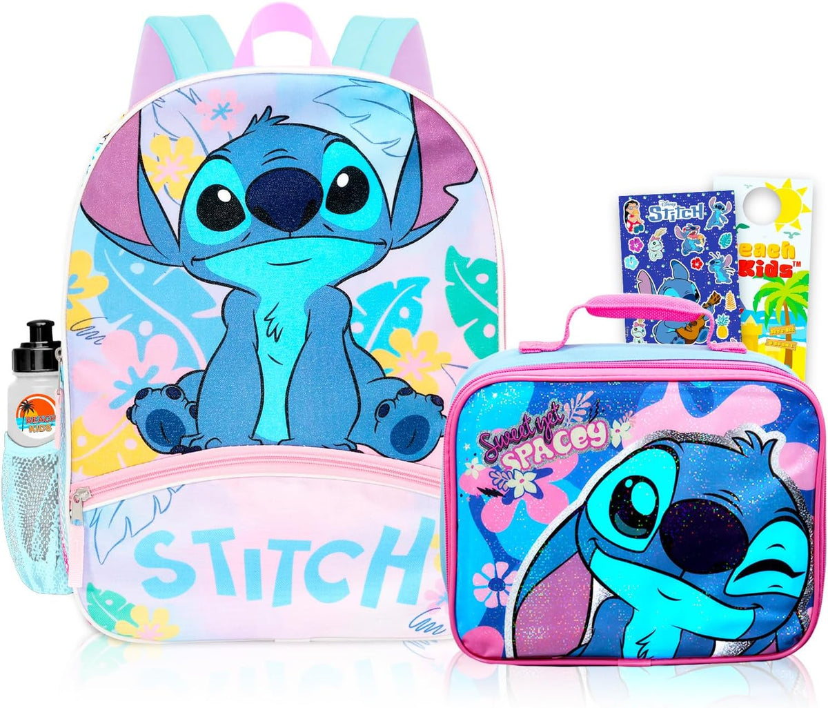 Juego de mochila y lonchera Stitch para niños, paquete escolar con...