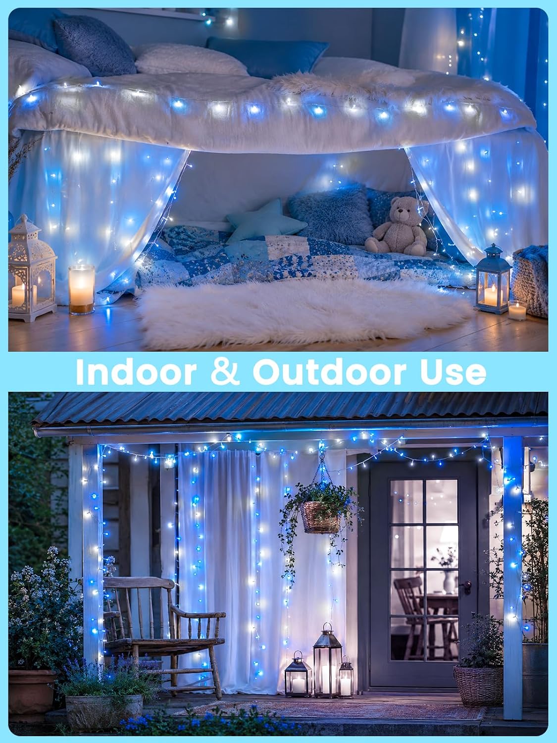 Guirnalda de 200 luces LED conectables mejoradas para interiores y...