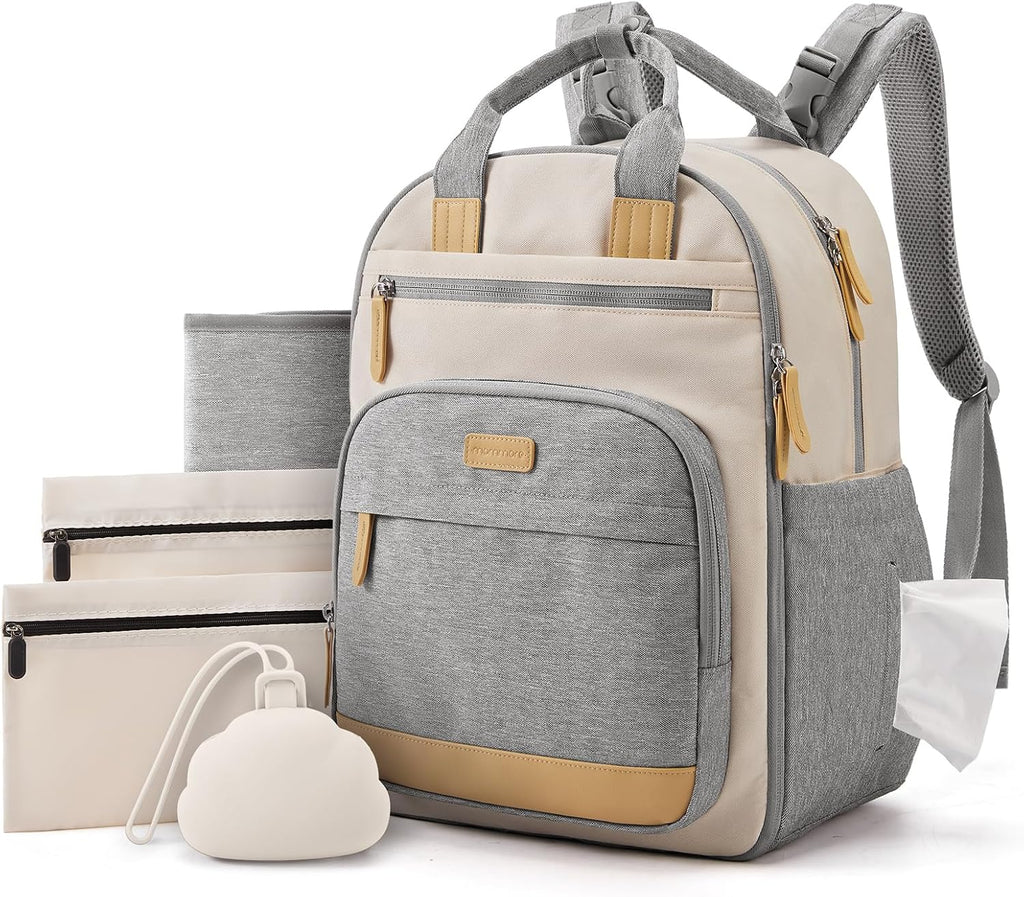 mommore Mochila para pañales con cambiador impermeable, soportes ai...