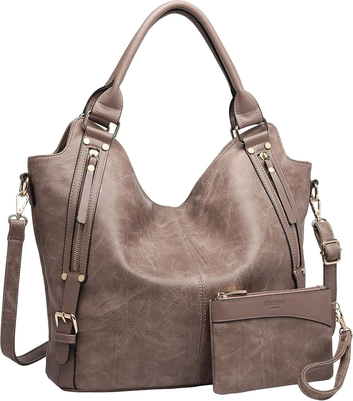 Bolso tote para mujer, carteras de cuero PU, bolsos de hombro hobo...