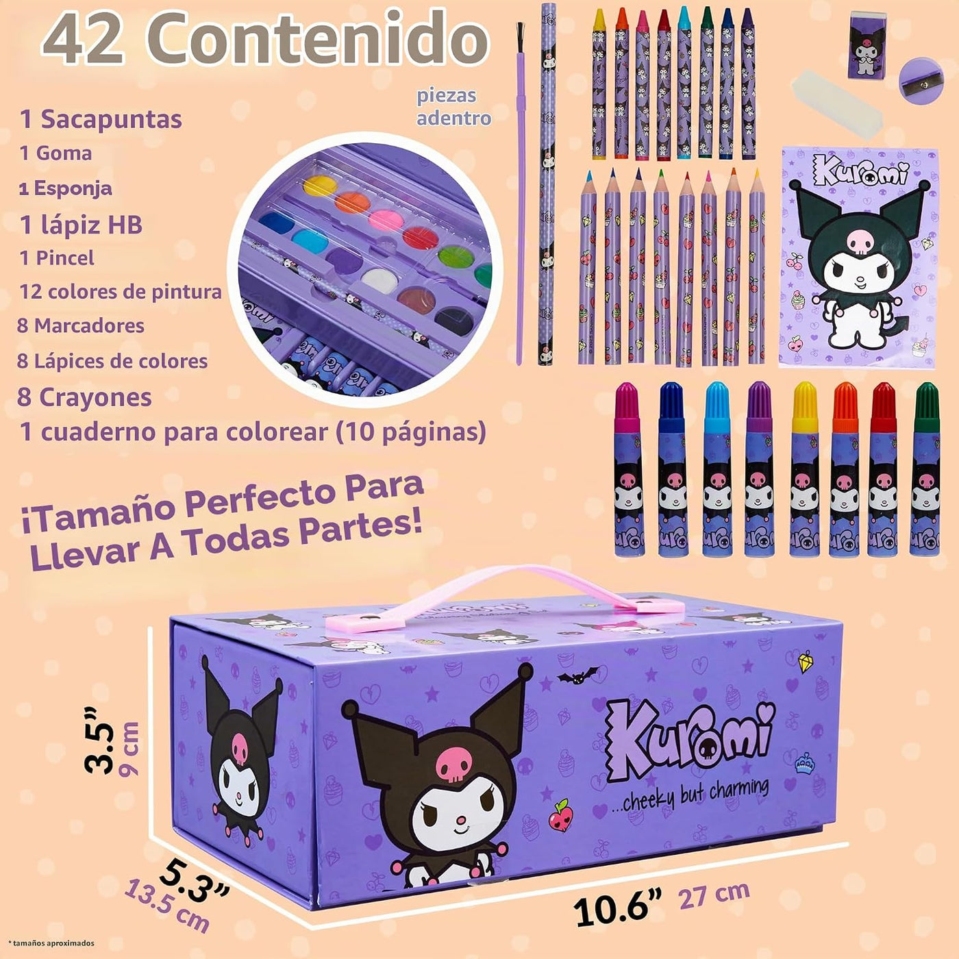 Hello Kitty Sanrio Kuromi Suministros de Arte para Pintar para Niño...