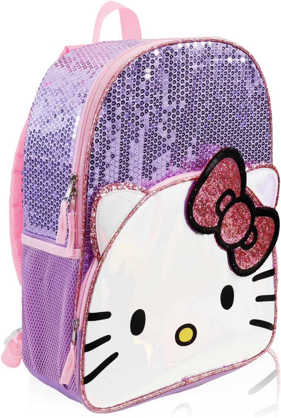 Hello Kitty Mochila escolar para niñas con bolsa de lentejuelas de...