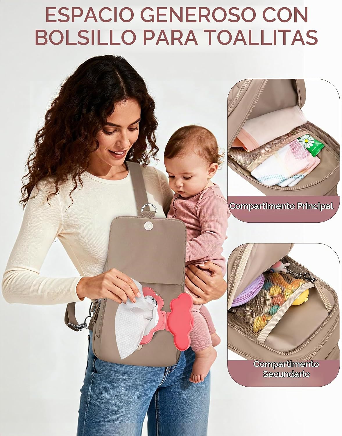 Trahzia Mini bolsa de pañales con cambiador portátil, pequeña bolsa...