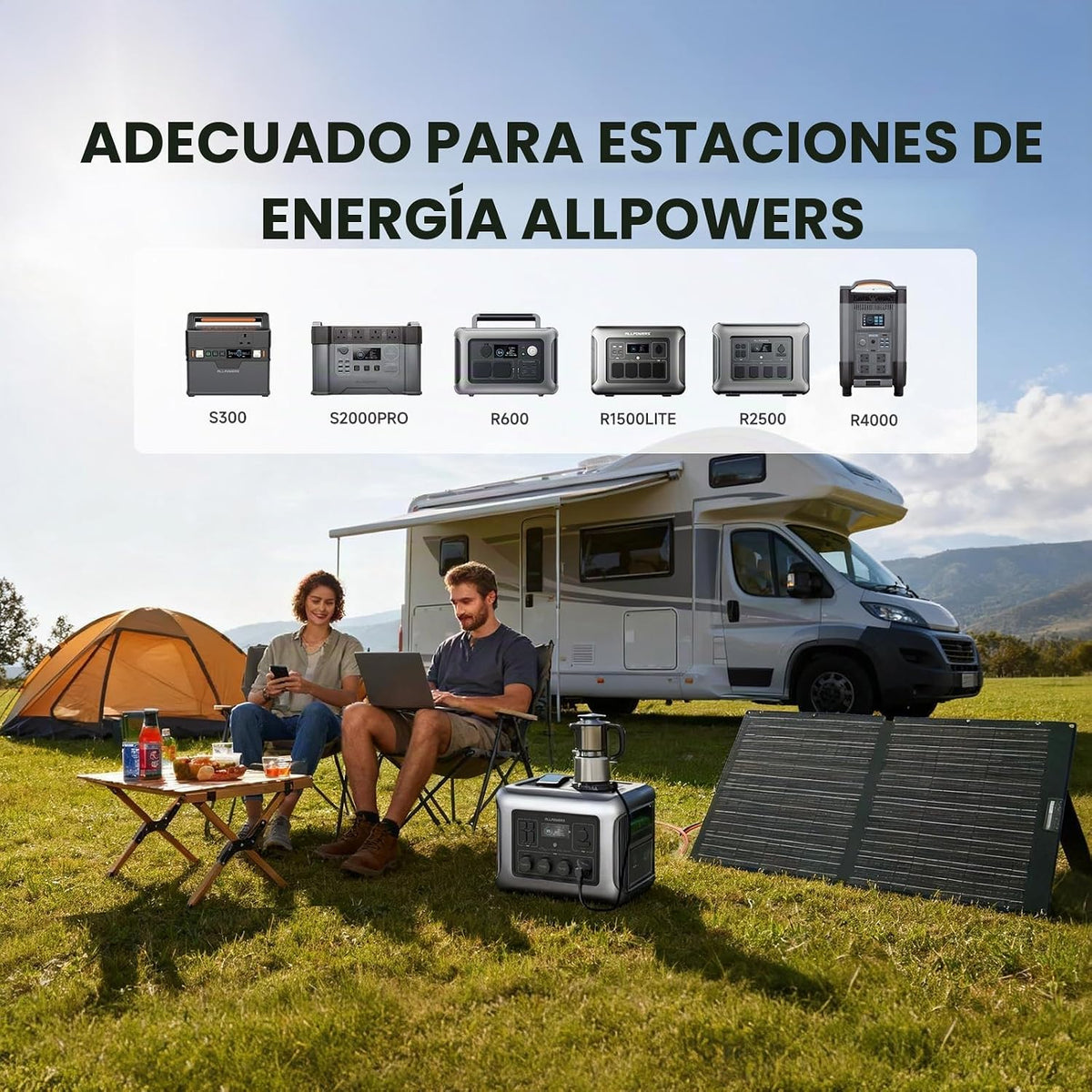 Panel solar portátil ALLPOWERS SE100 100W para central eléctrica |...