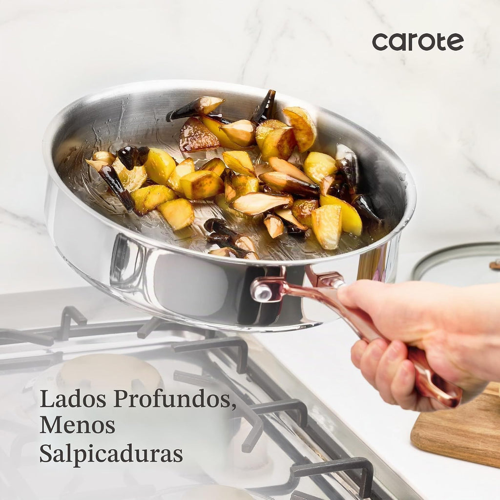 CAROTE Juego de utensilios de cocina de acero inoxidable de tres ca...