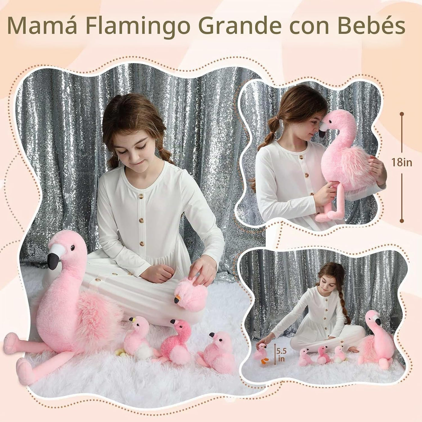 MorisMos - Animales de peluche de flamenco, mamá flamenco de 18 pul...