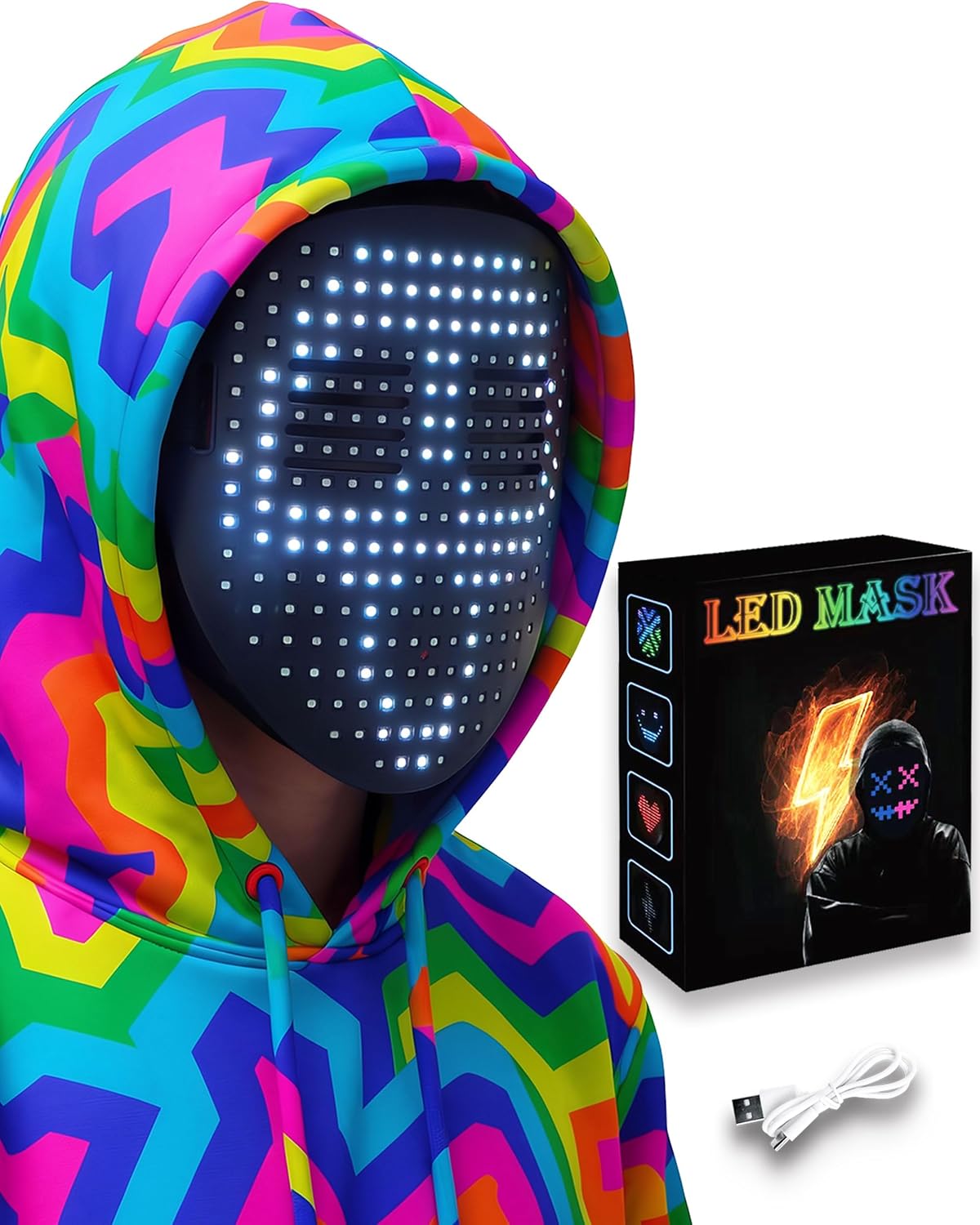MEGOO - Máscara de luz LED con detección de gestos, regalos de Hall...