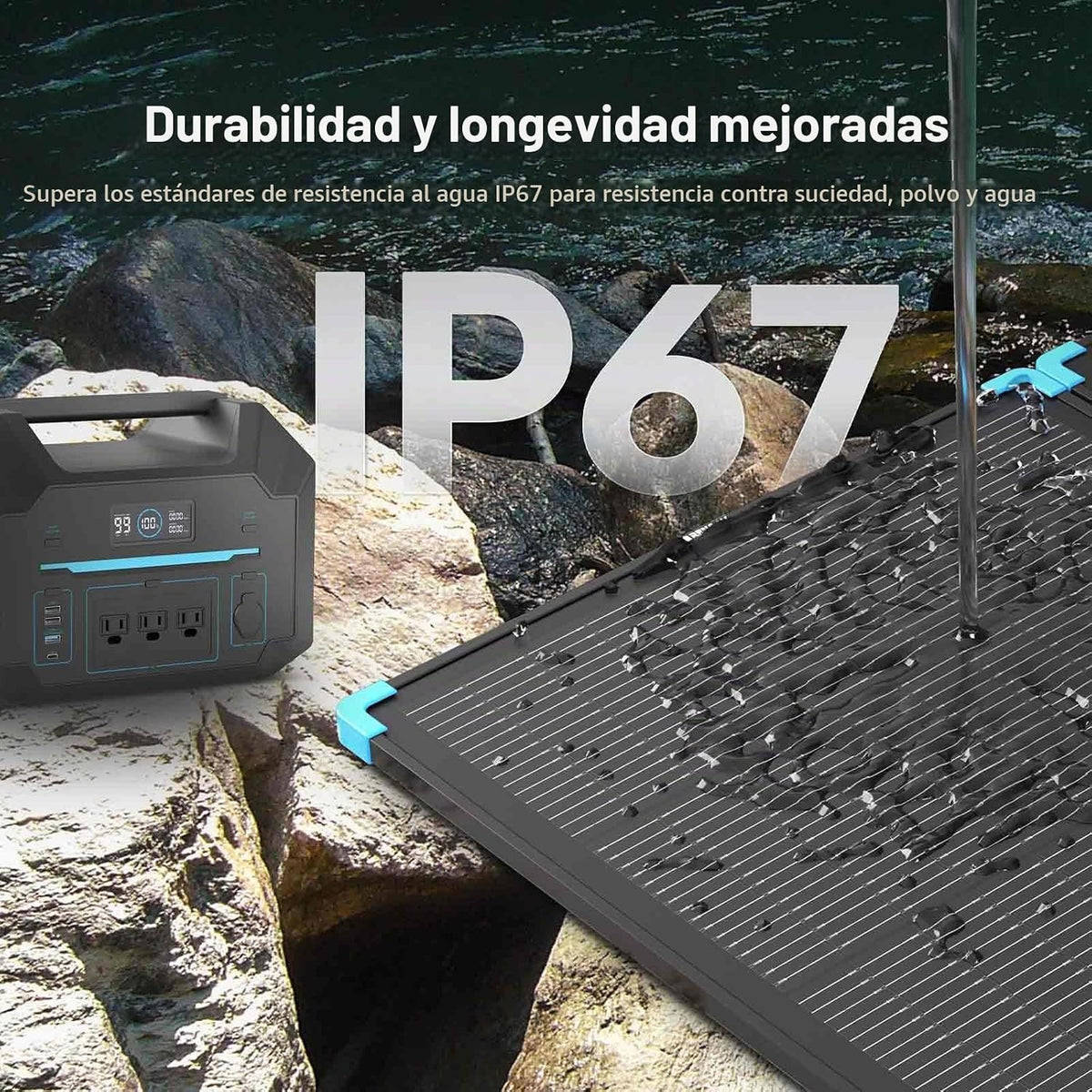 Panel solar portátil Renogy de 220 W, materiales de primera calidad...