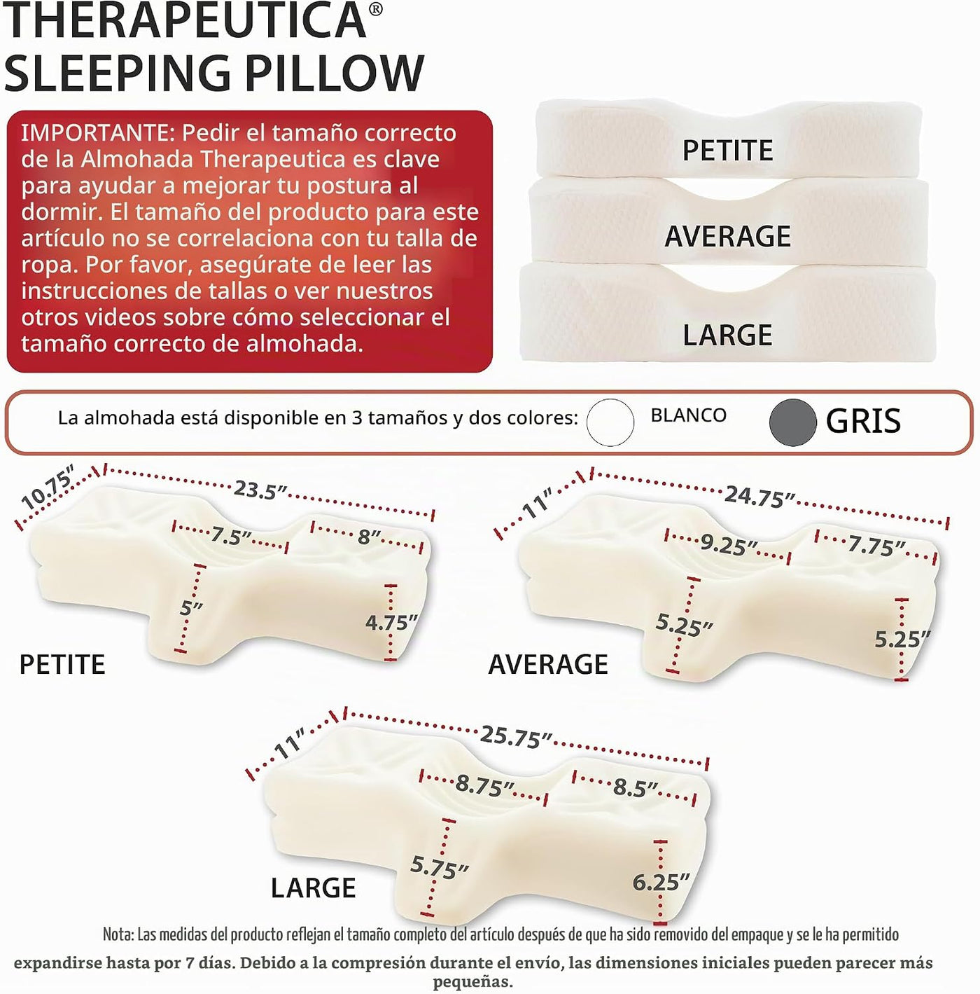 Therapeutica Almohada ortopédica cervical de espuma \u2013 Almohada...