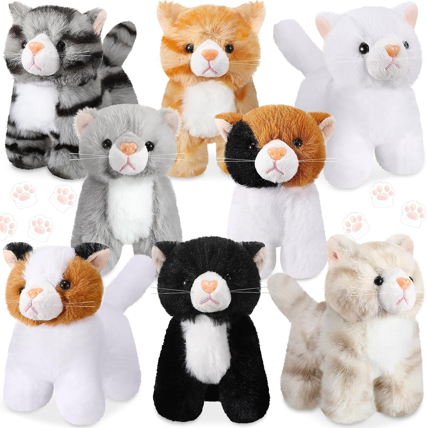 Sumind 8 piezas de animales de peluche de gato a granel de 5 pulgad...