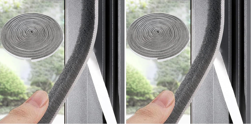 Burlete autoadhesivo gris de 33 pies para puertas y ventanas, 0.35...
