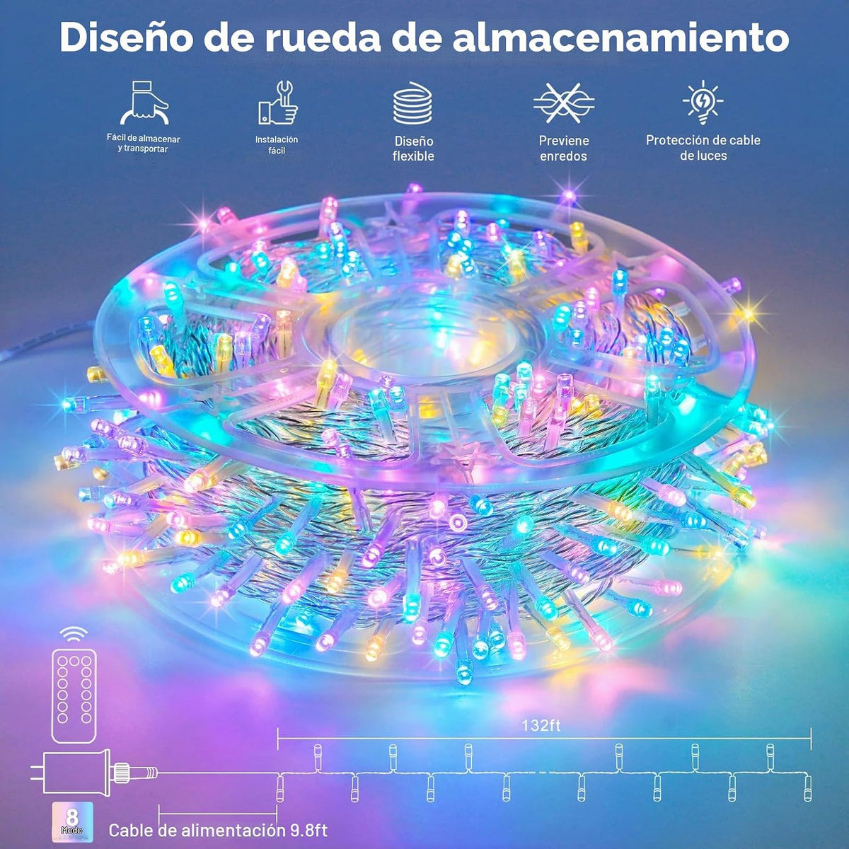 JMEXSUSS 400 luces LED de Pascua para interiores y exteriores, cade...