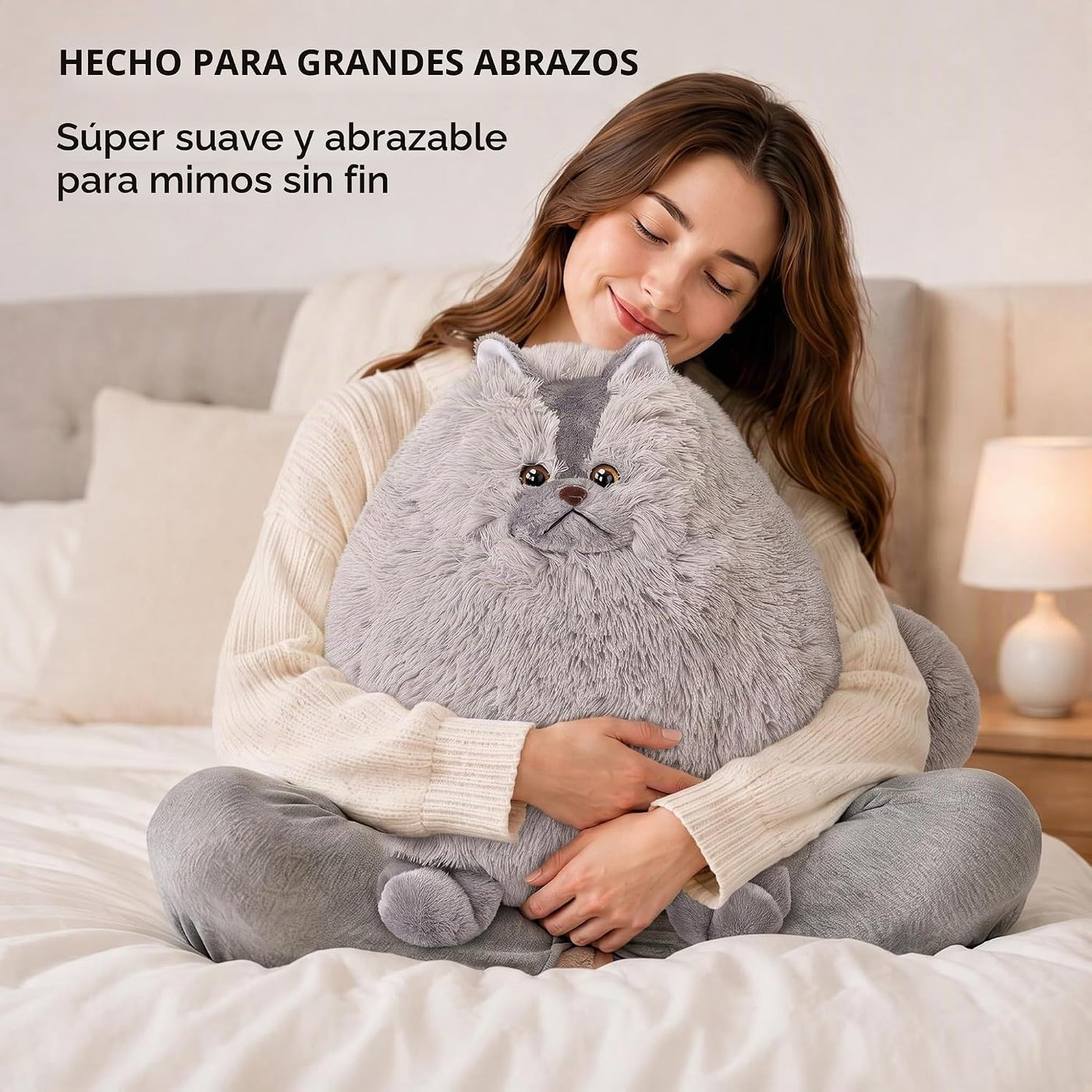 Winsterch - Peluche de gato gris gigante, 20 pulgadas | Lindo jugue...