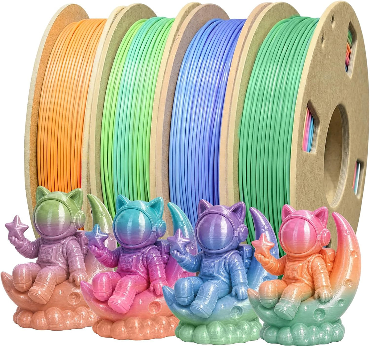 Frucindra Paquete de filamentos para impresora 3D de seda PLA+ tric...