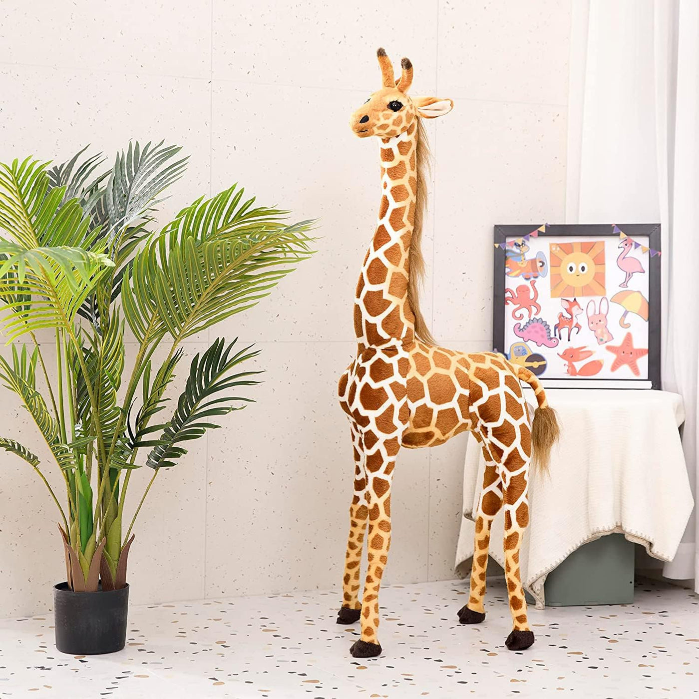 OHKIDS Juego de animales de peluche de jirafa grande de 47 pulgadas...