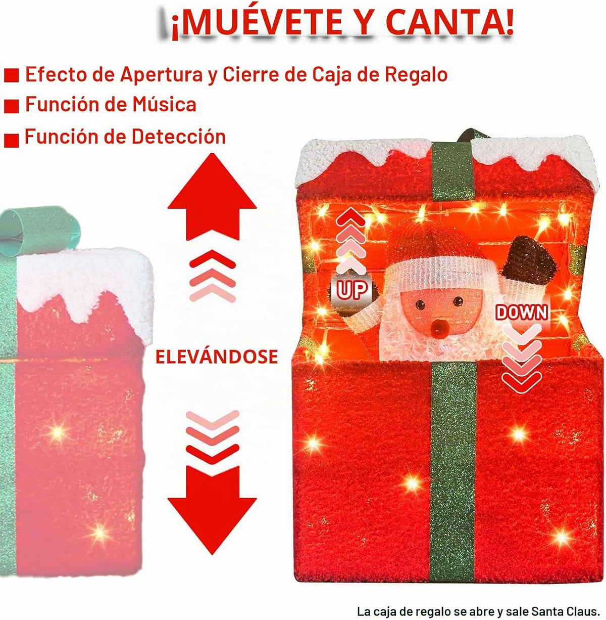 Decoraciones de Navidad para interiores Caja de regalo iluminada co...
