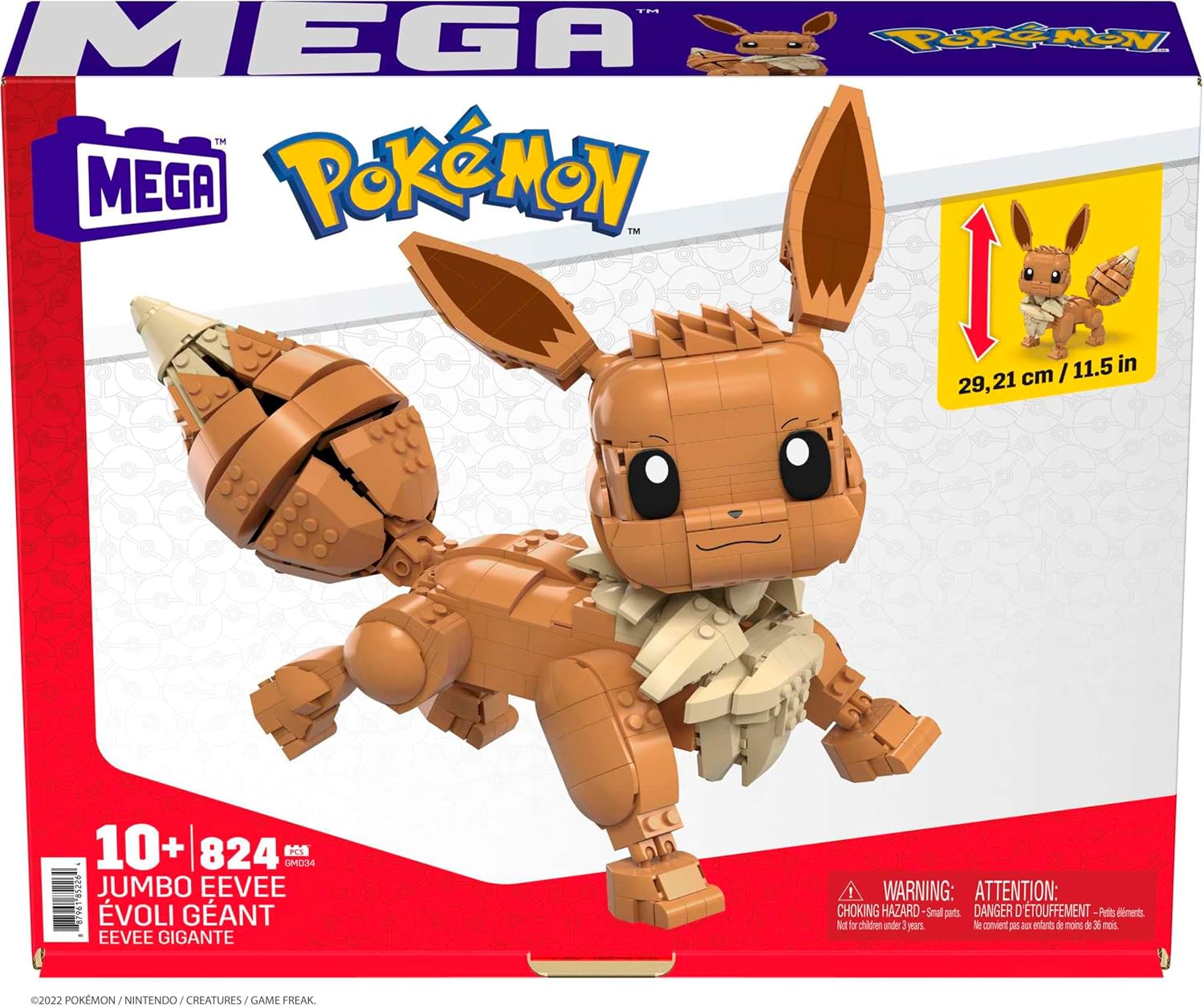 MEGA - Juego de juguetes de construcción Pokémon Jumbo Eevee con 82...