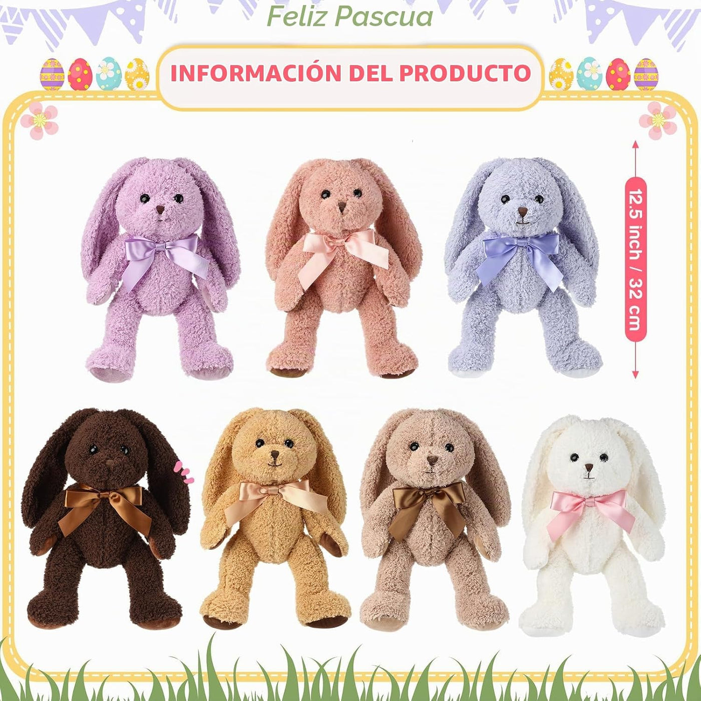 Civaner 7 piezas de animales de peluche a granel de 12.5 pulgadas,...