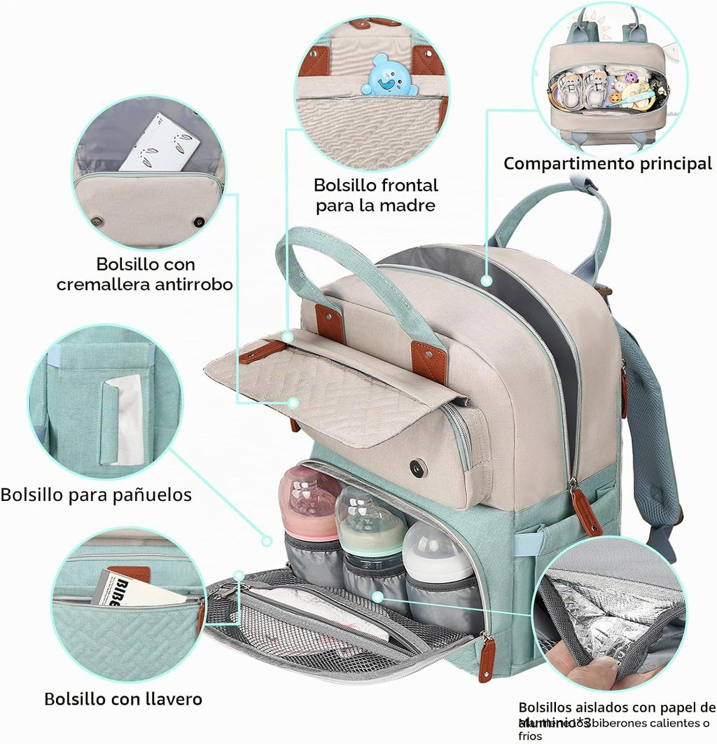 Legestori Mochila para pañales, bolsa de pañales para bebé niña con...