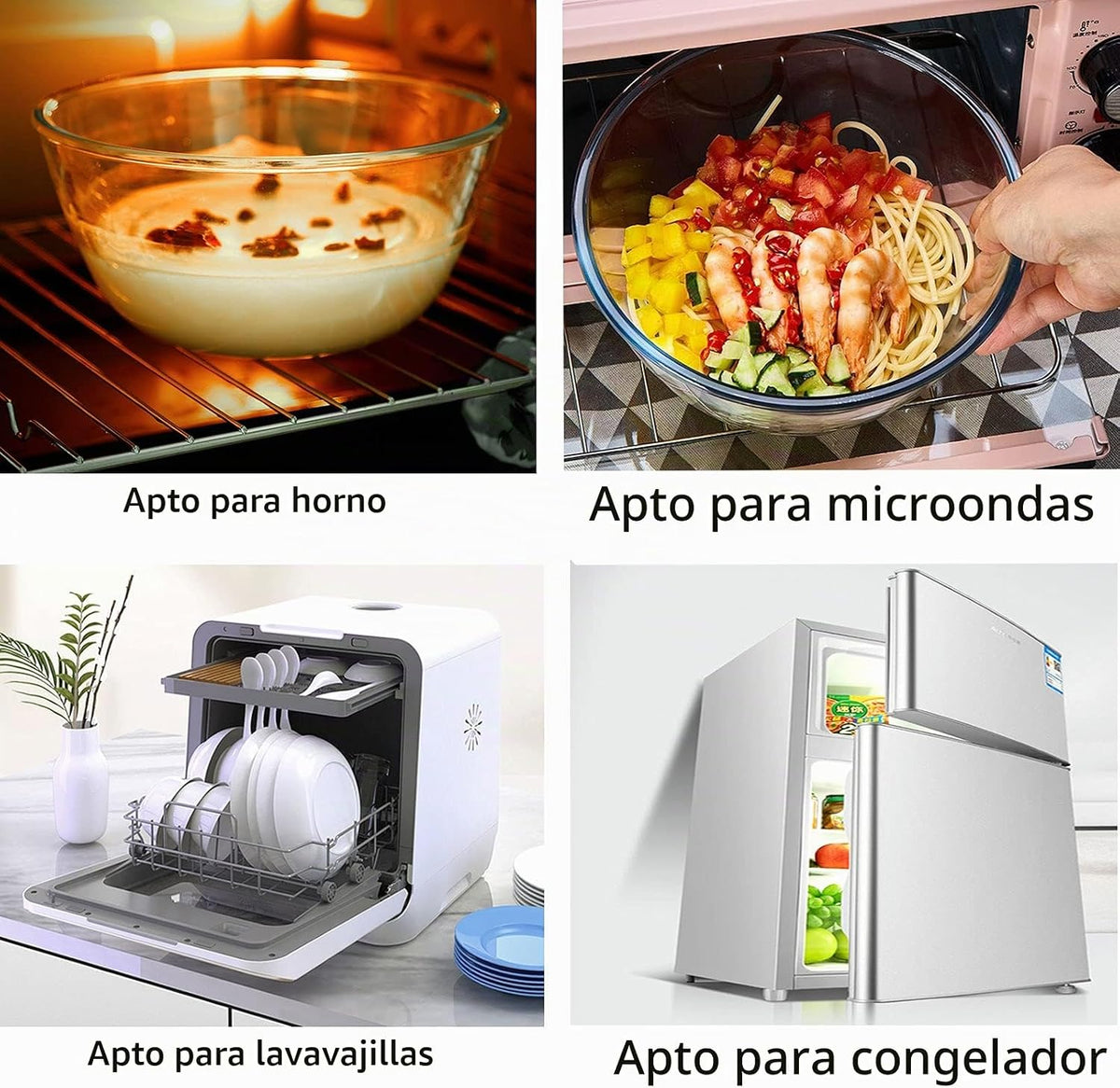 Juego de 3 cuencos de vidrio para mezclar Homwin para cocina, horne...