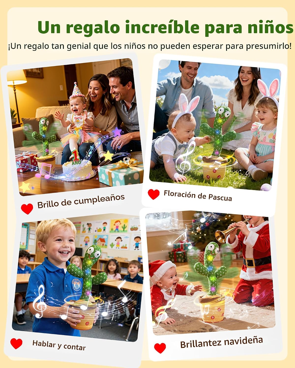 TWORIVER Juguetes para bebés de 0-6, 3-6, 6-12, 12-18 meses, cactus...