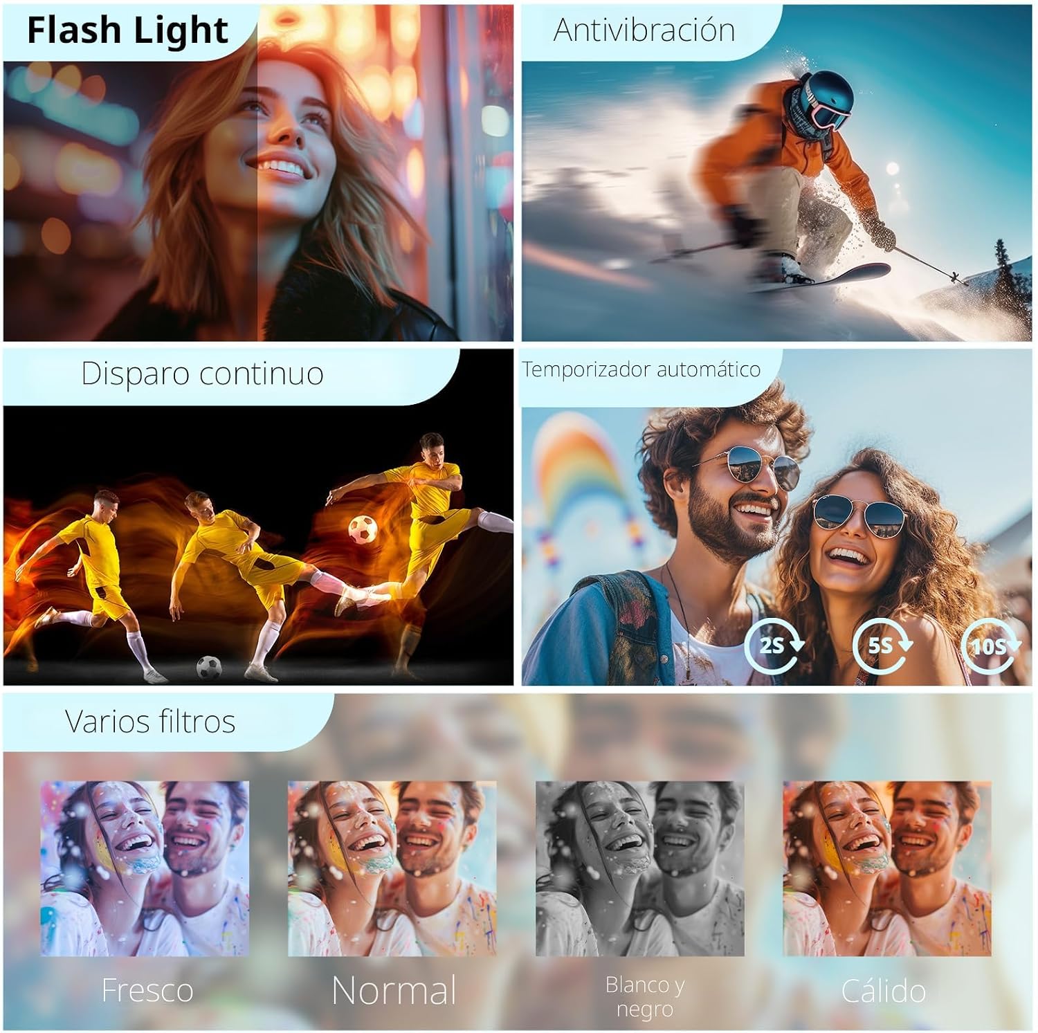 Duluvulu Cámara digital 4K para enfoque automático de fotografía, c...