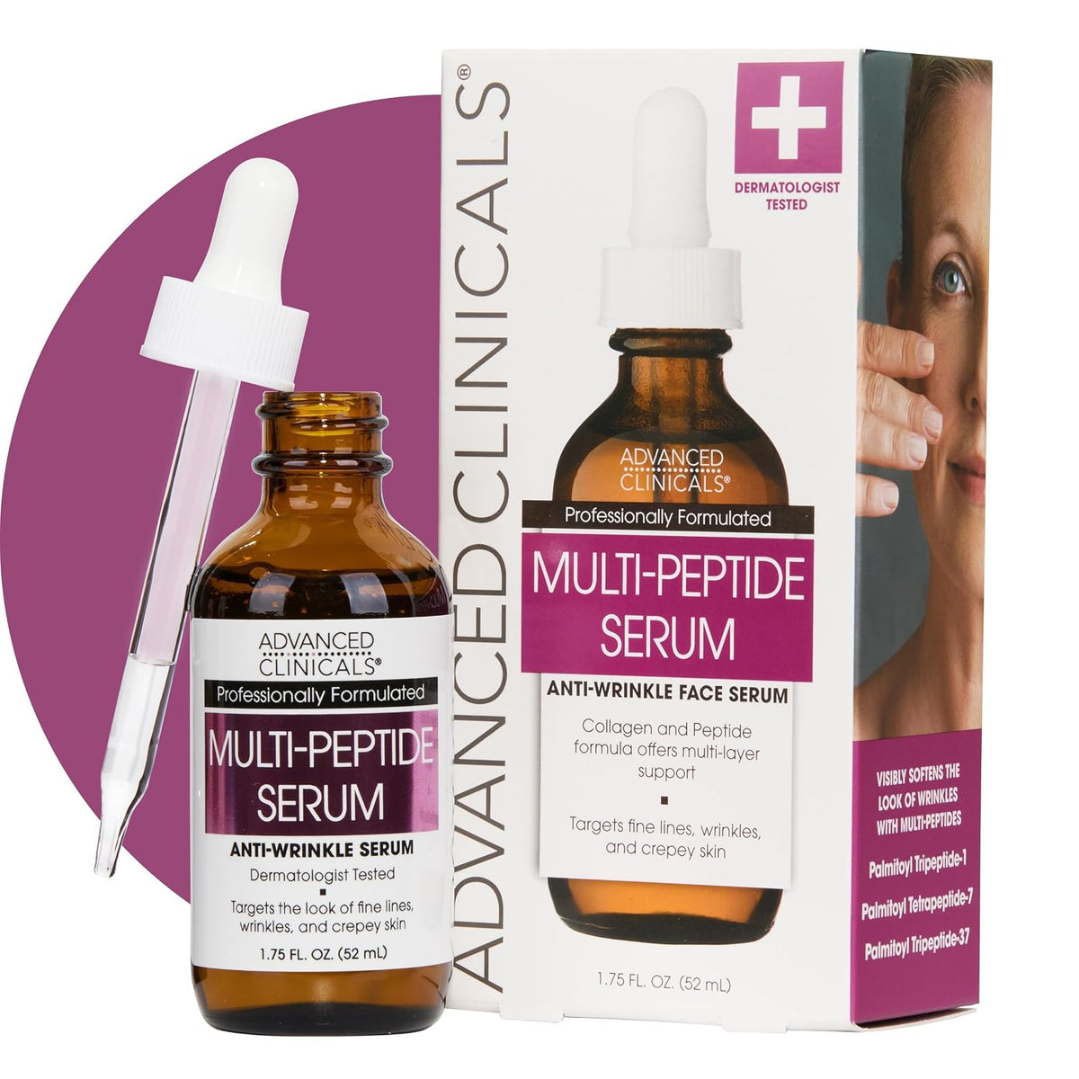 Advanced Clinicals Suero multipéptido para la cara | Suero facial d...
