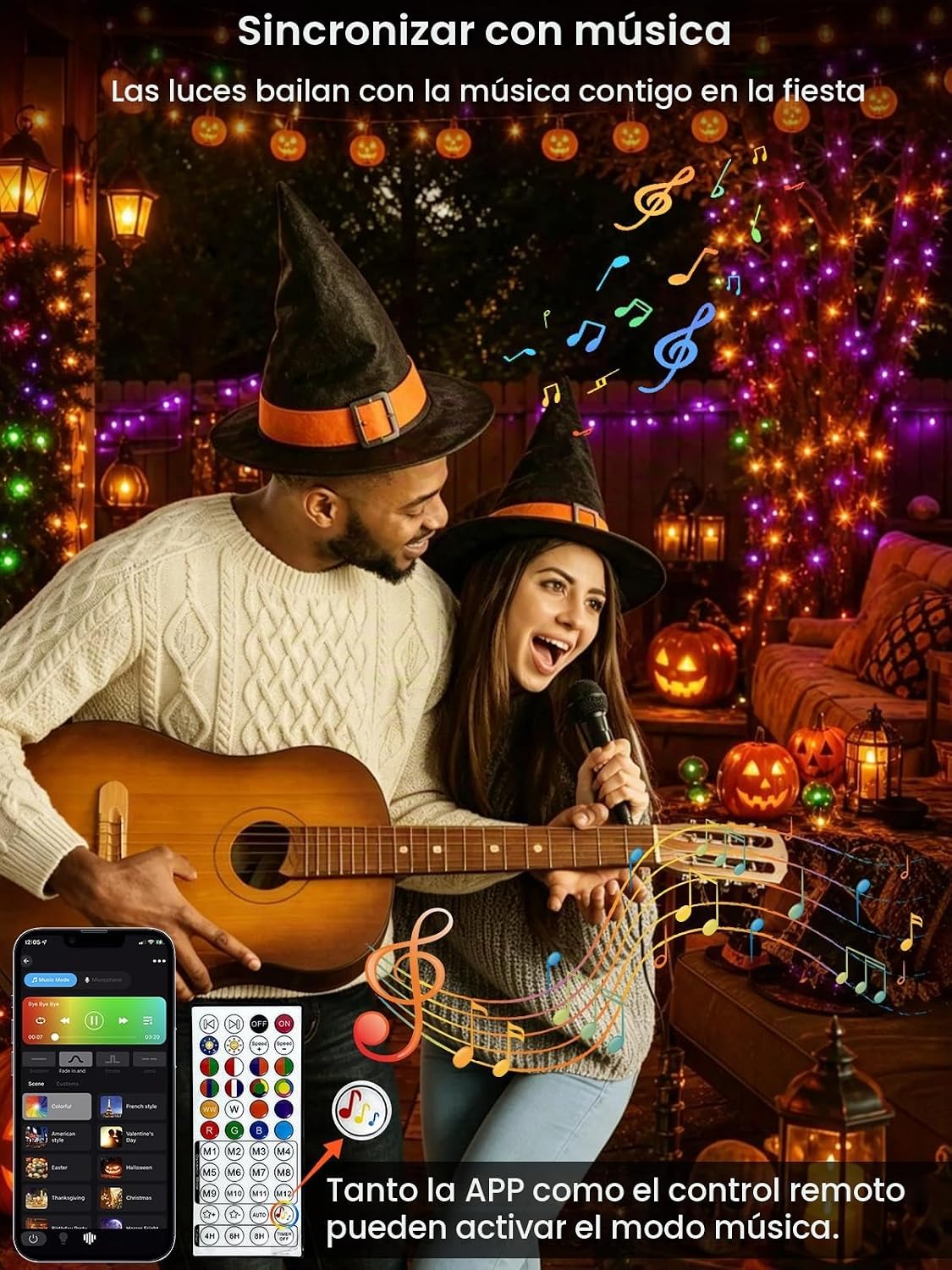 600 LED Smart RGB Color Cambio de Luces de Cadena APP y Control Rem...