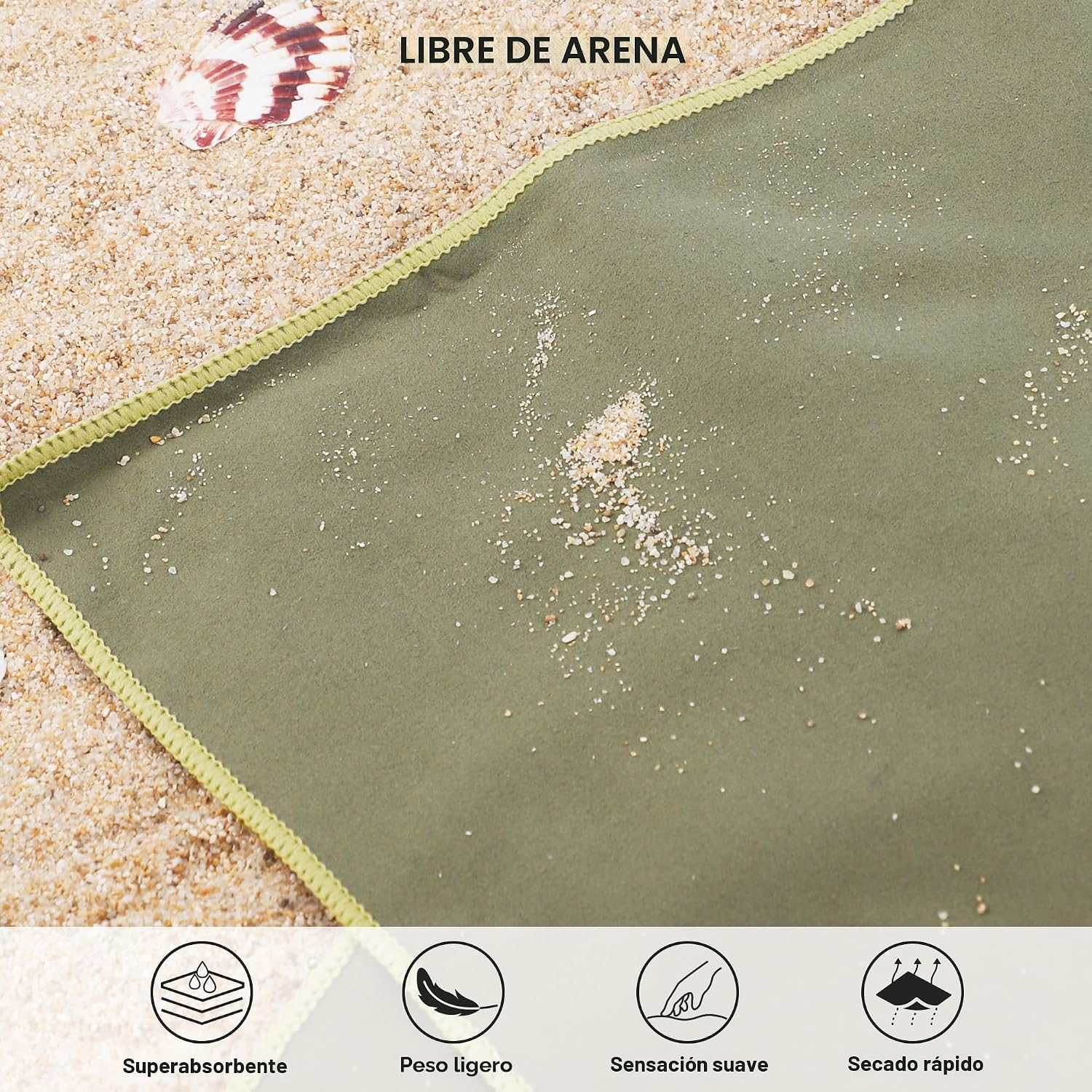 Toalla de microfibra Rainleaf perfecta para viajes y gimnasio y cam...