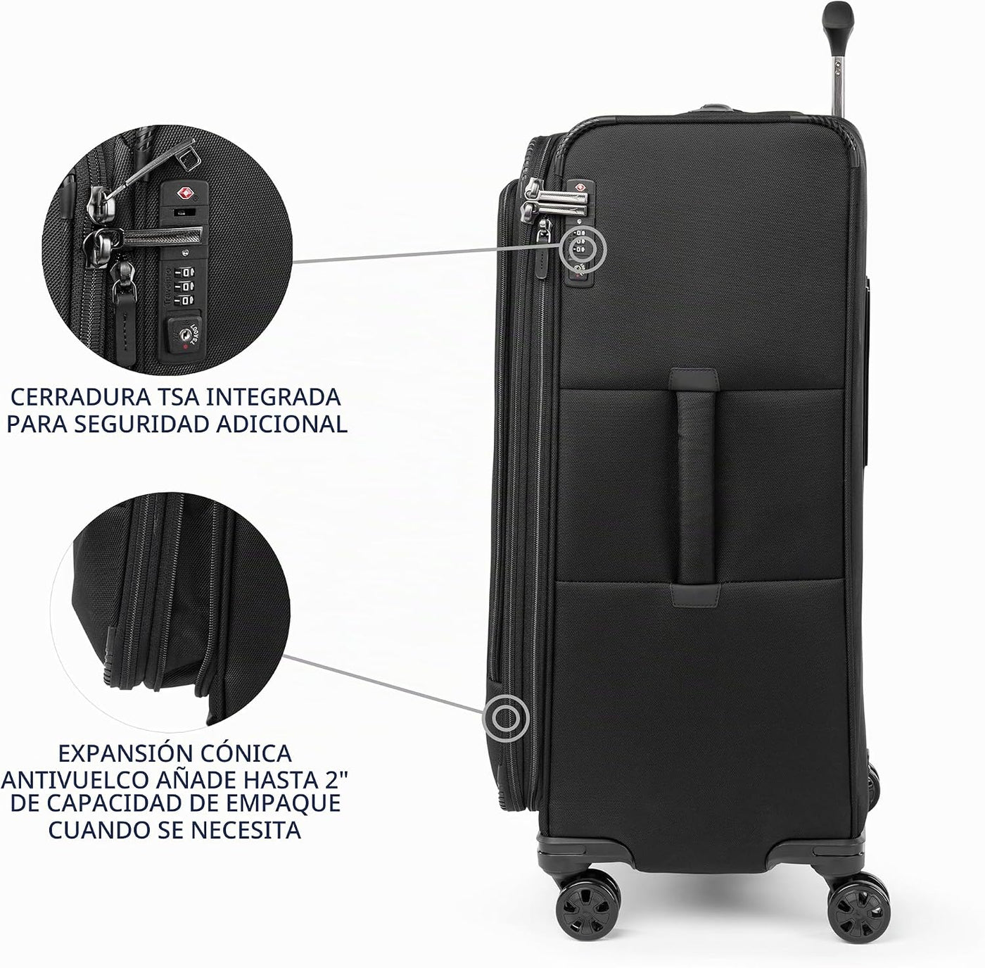 Travelpro Crew Classic Softside - Equipaje a cuadros, negro, 29 pul...
