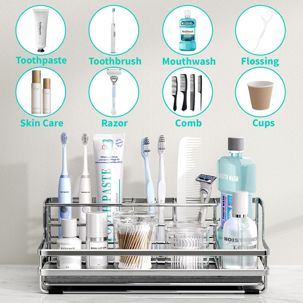 HapiRm Portacepillos de dientes para baño - Organizador de encimera...