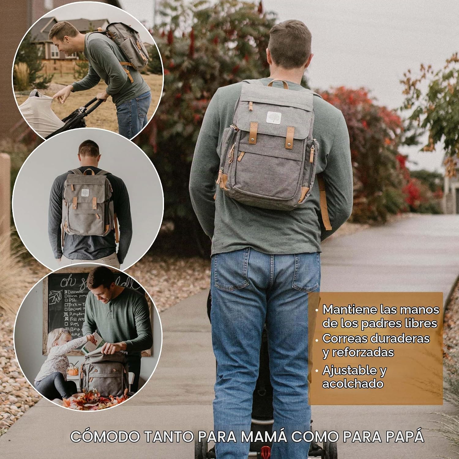 Parker Baby Co. Mochila para pañales - Bolsa de pañales grande con...
