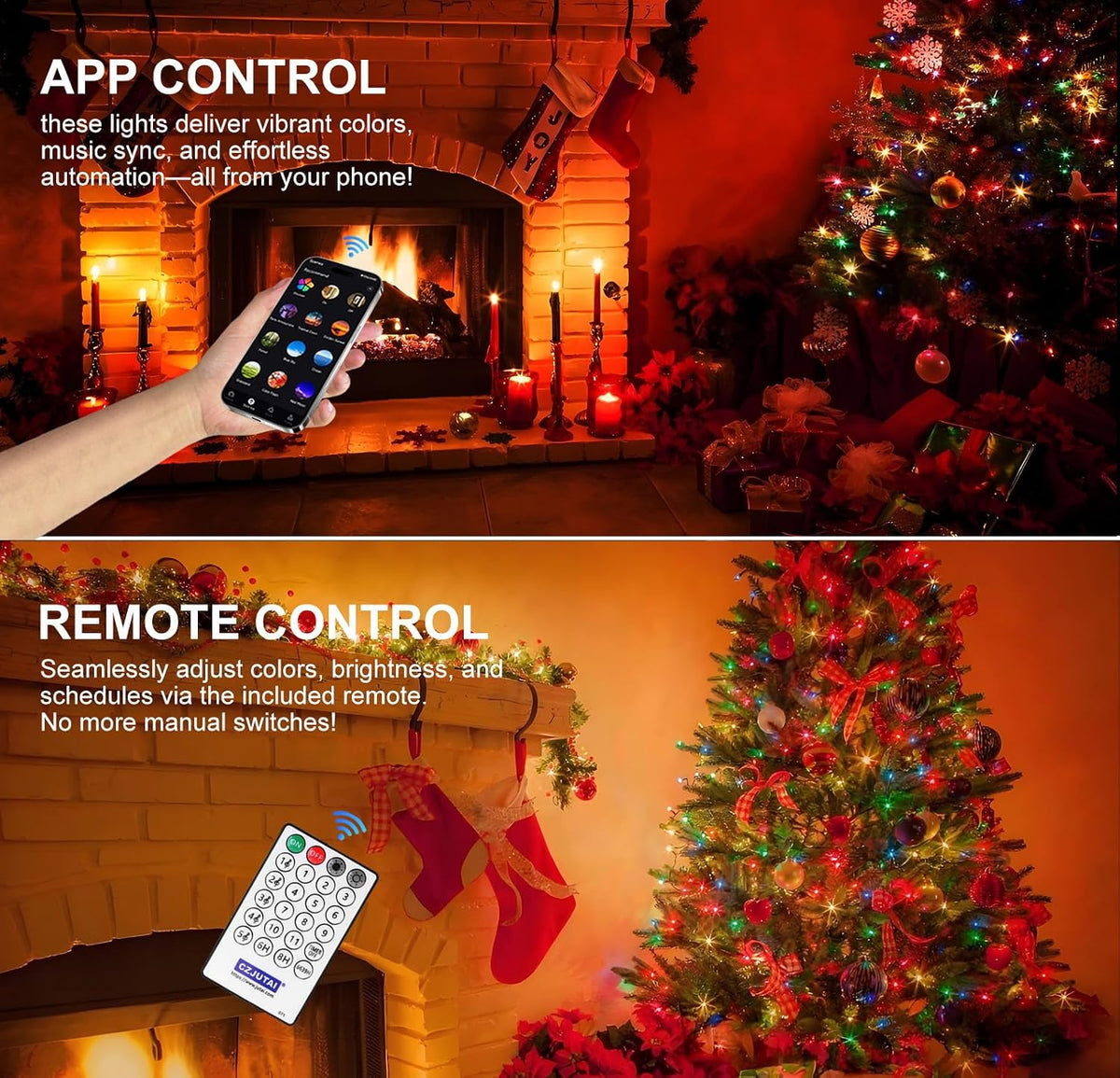 400 luces LED para árbol de Navidad, luces LED de Navidad con 17 mo...