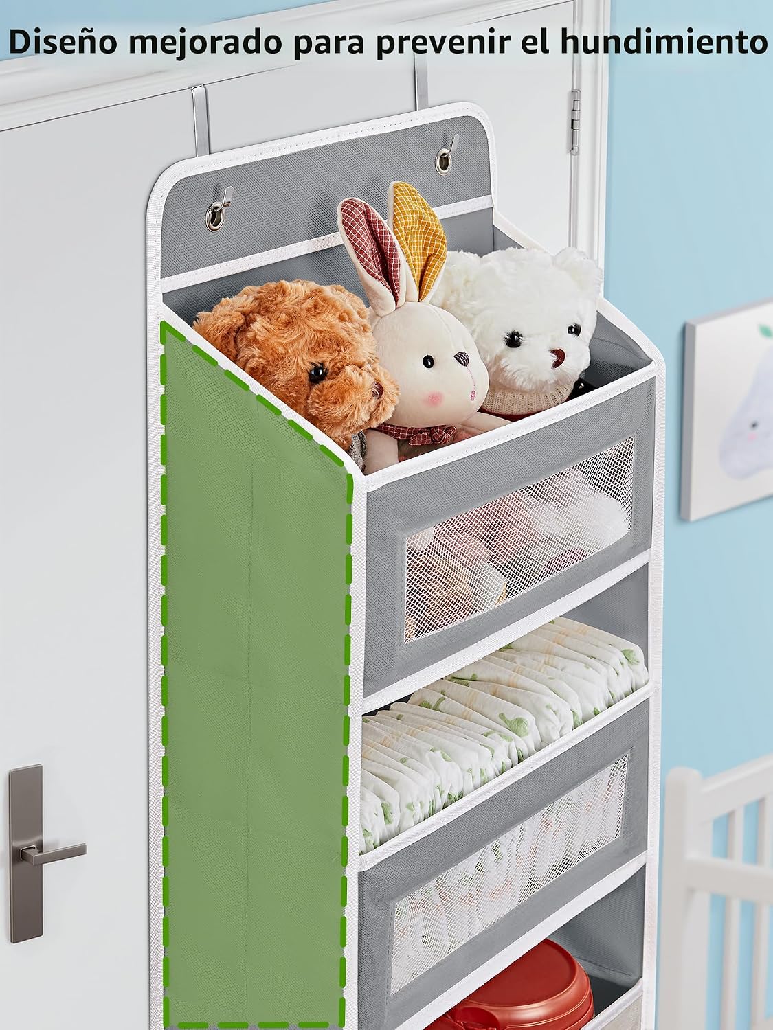 JARLINK Organizador sobre la puerta para dormitorio, despensa, baño...