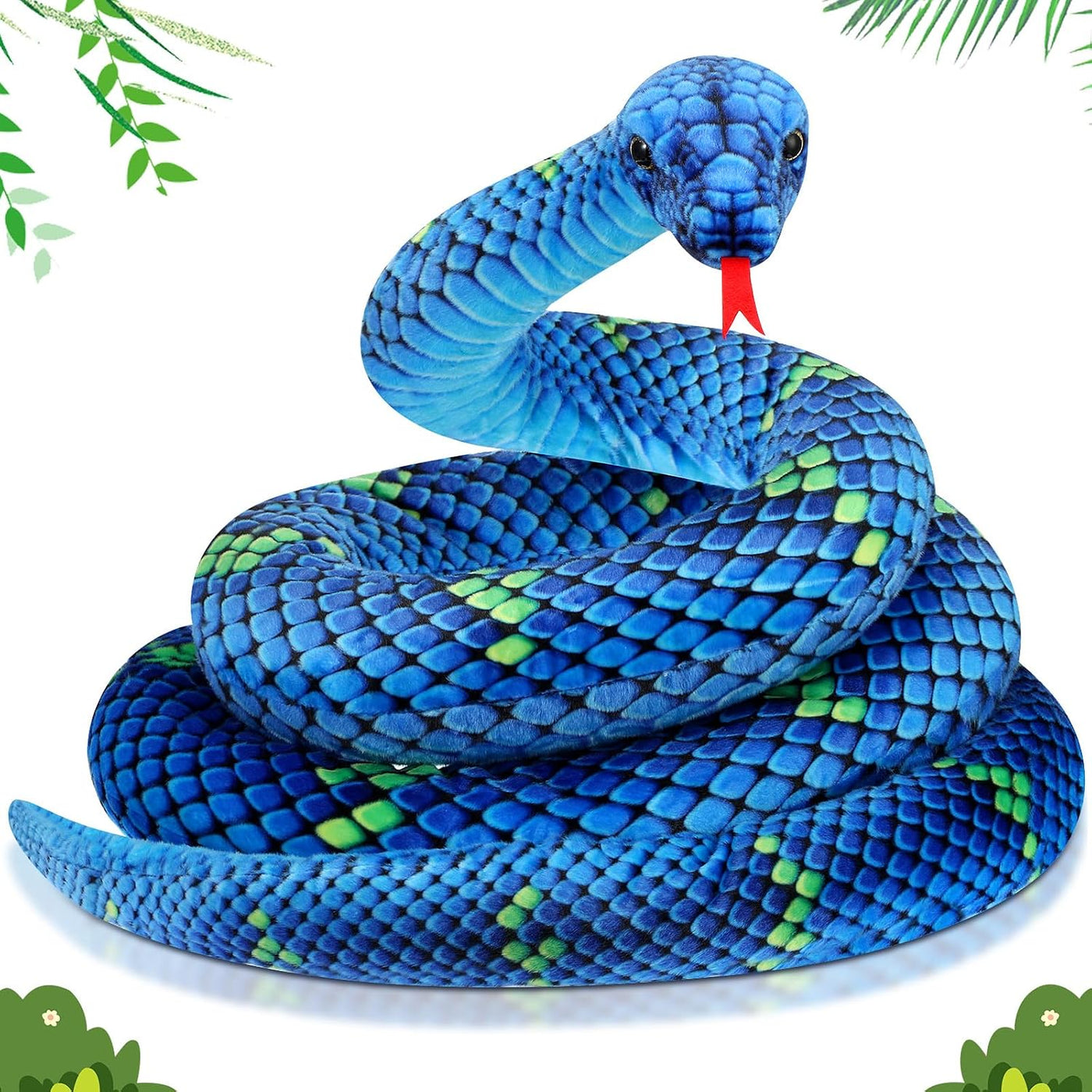 Hiboom Peluche de serpiente gigante de 110 pulgadas, peluche grande...