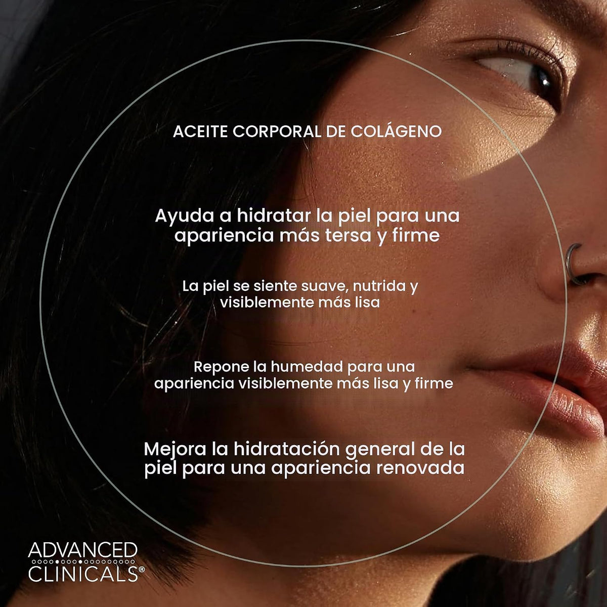 Advanced Clinicals - Aceite corporal de colágeno + aceite hidratant...