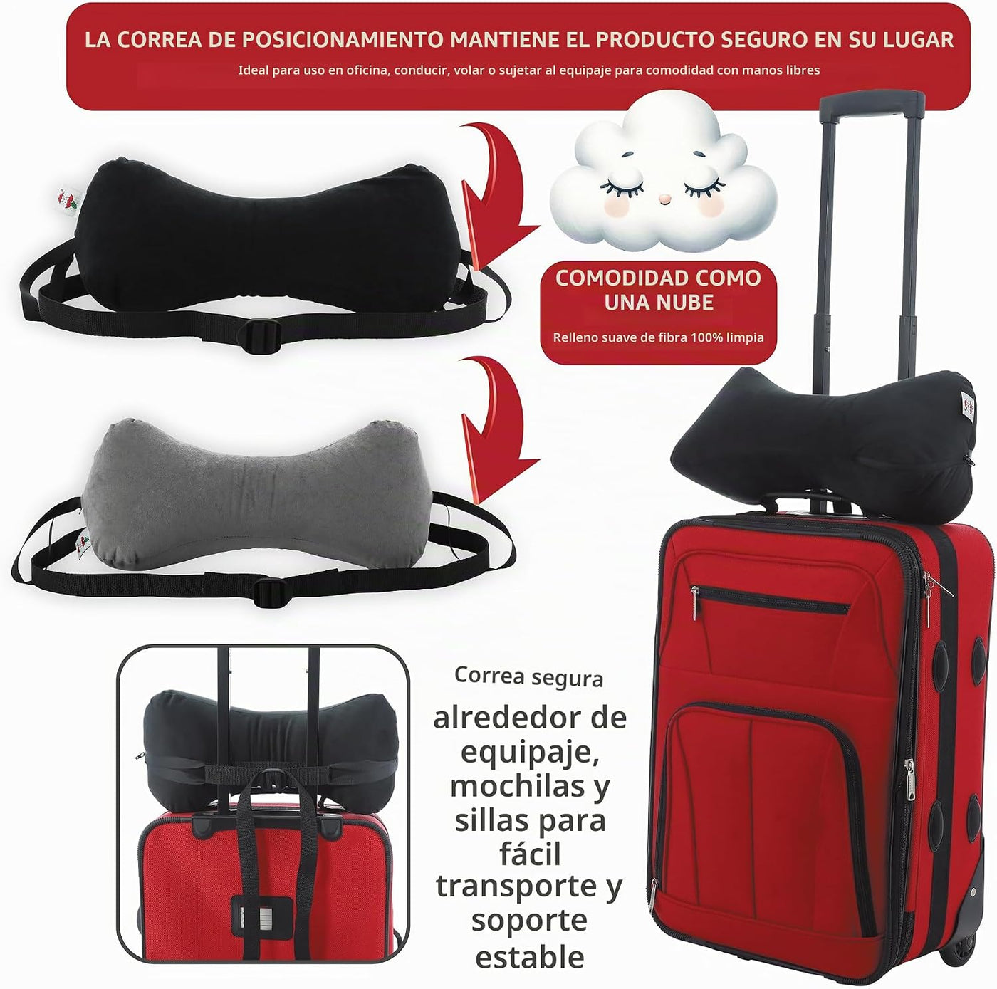 Sleep Log Almohada ergonómica para cuello y viaje para alivio del d...