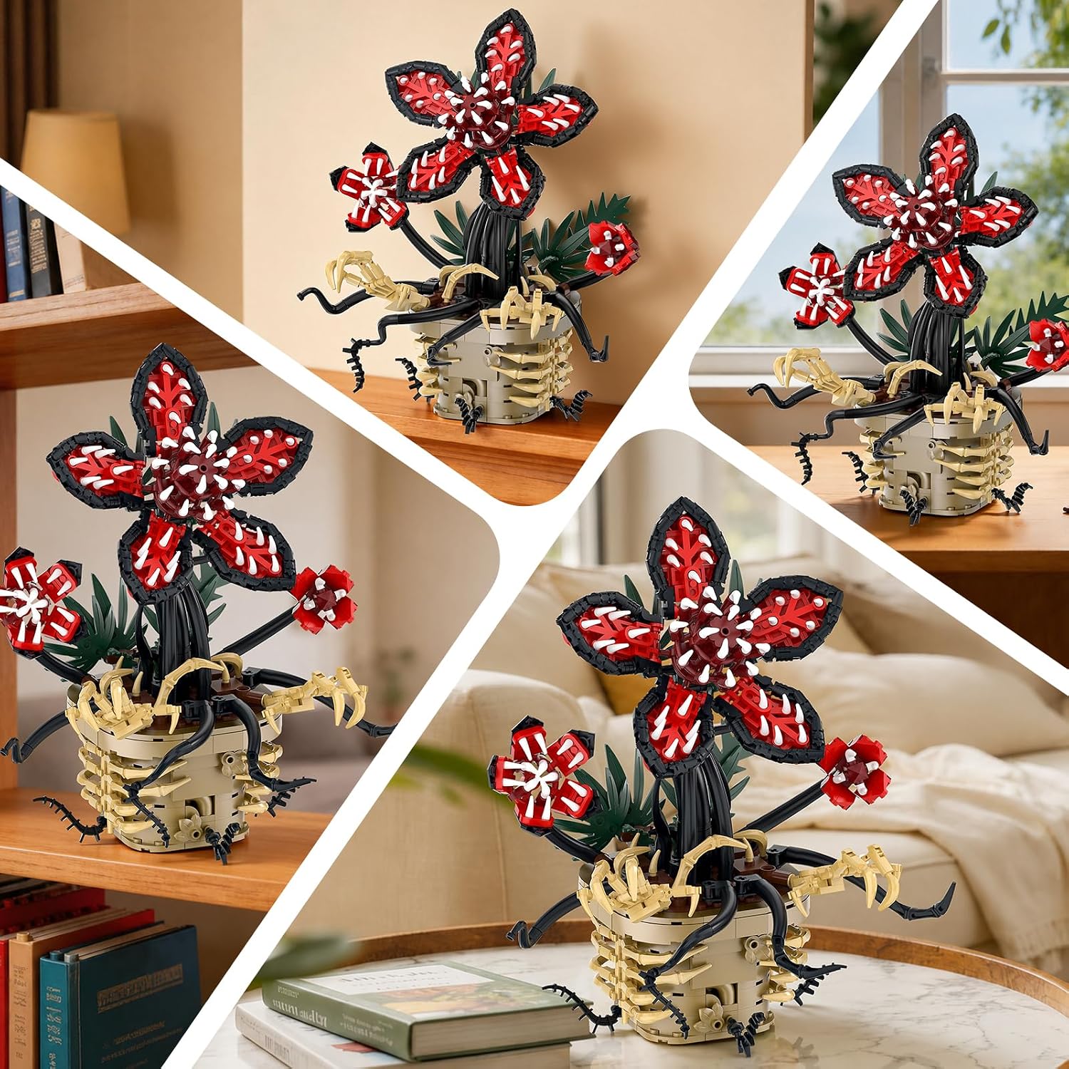 Extraño juego de construcción de flores caníbales, kits de modelo b...