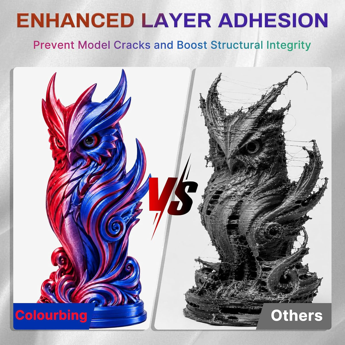 Colourbing Filamento de impresora 3D PLA+ de seda presecada de dobl...