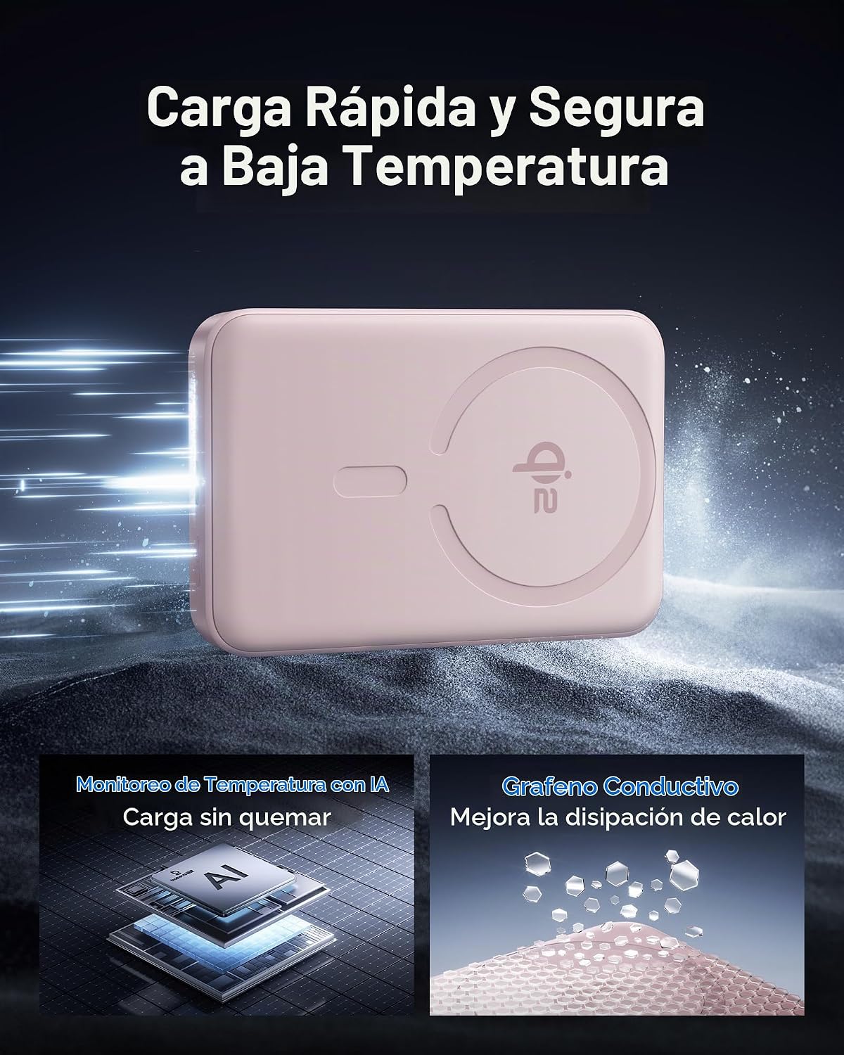 Baseus para cargador portátil MagSafe, banco de energía magnético i...