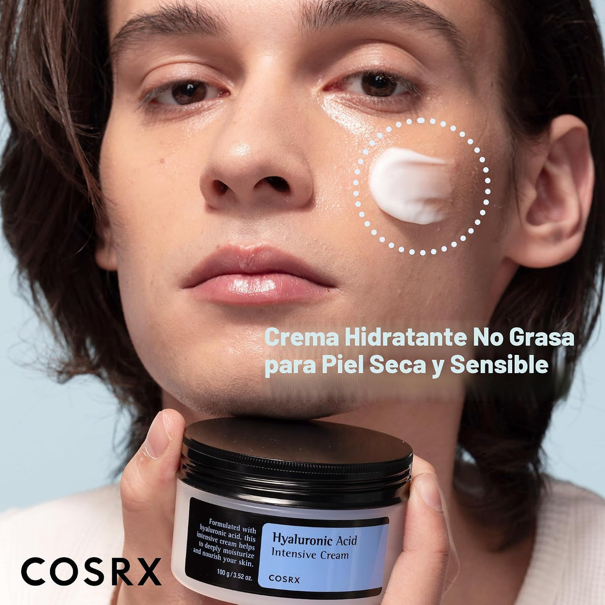 COSRX Crema de ácido hialurónico, hidratante diario para pieles sen...