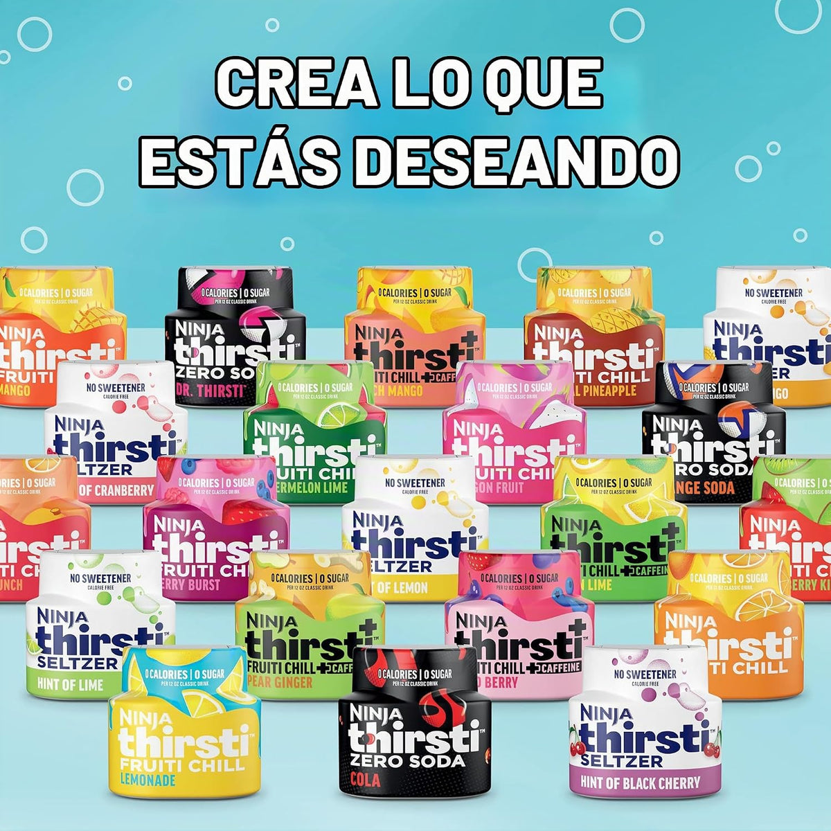 Ninja Thirsti Gotas de agua saborizadas, SELTZER limón, agua con ga...