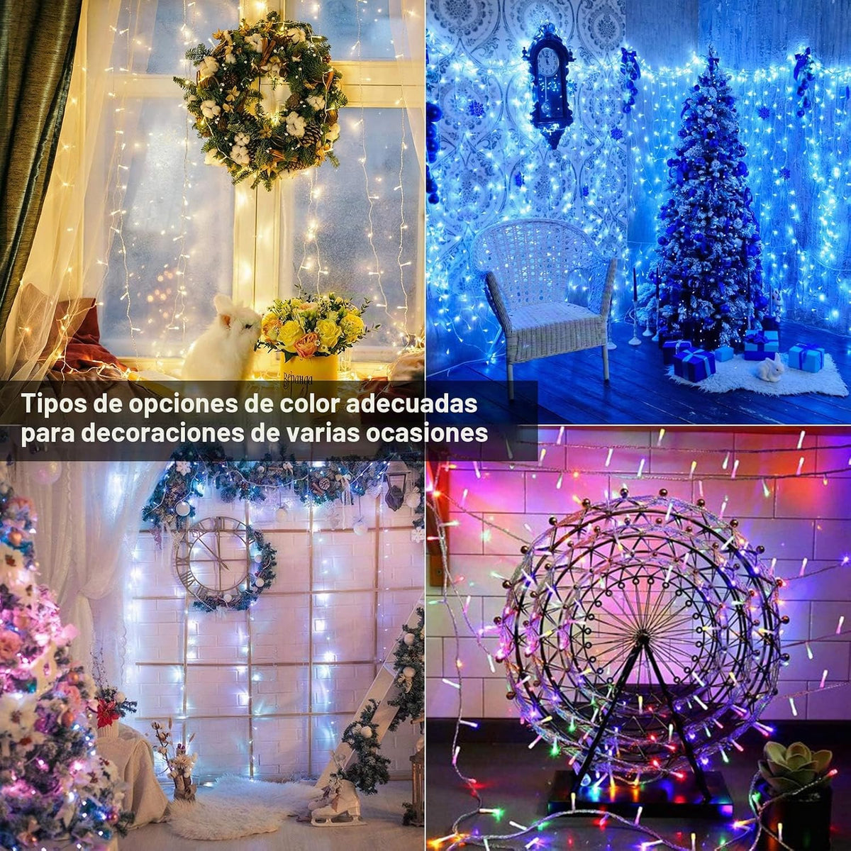 Brizled Cadena de luces que cambian de color, 33 pies, 100 luces LE...