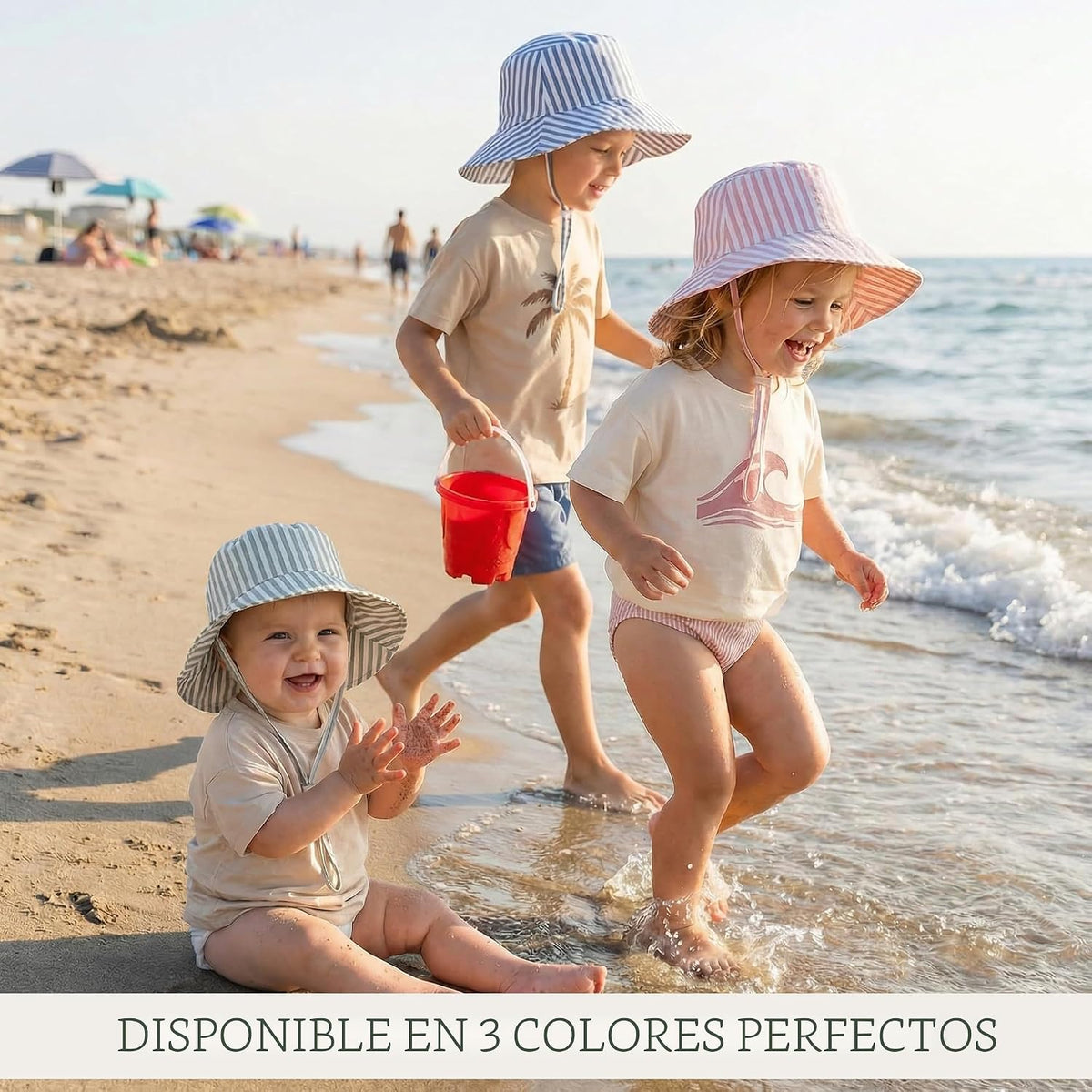 Hermoso sombrero de sol para bebé de 0 a 6 meses, ajustable con pro...