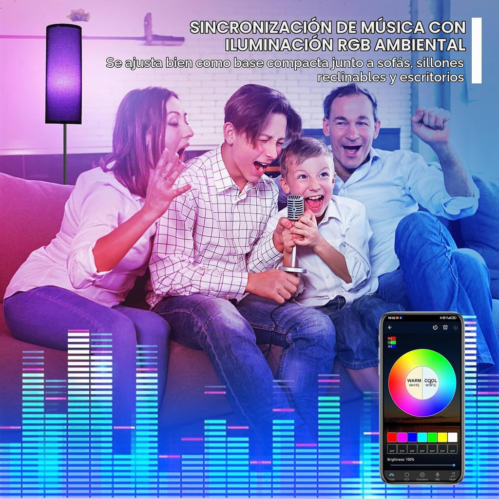 FRIDEKO HOME Lámpara de pie, iluminación ambiental que cambia de co...