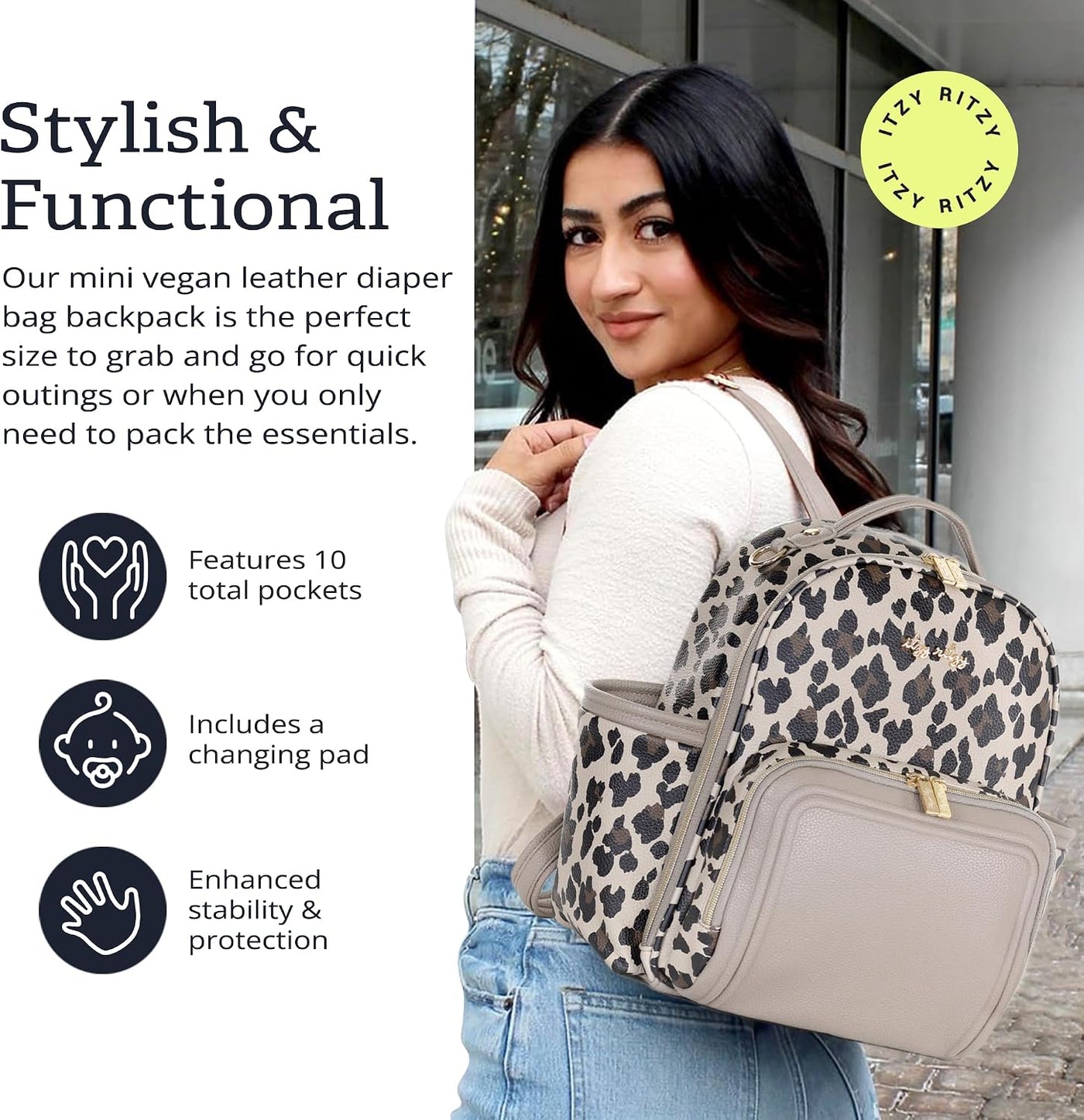 Itzy Ritzy Mini Mochila para Pañales \u2013 Mochila Mini Plus Elega...