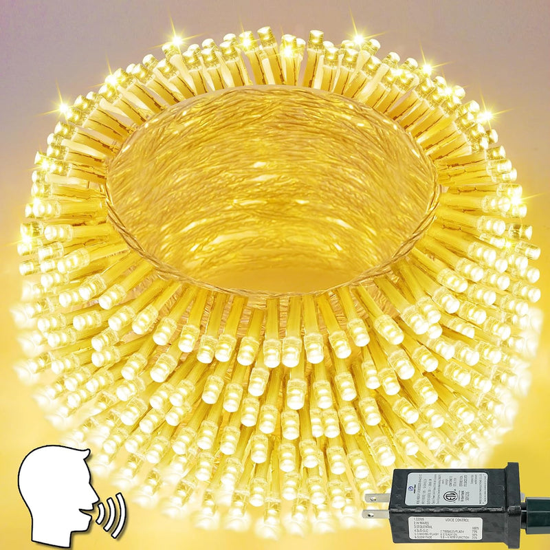 200 luces LED para árbol de Navidad con control por voz/botón para...