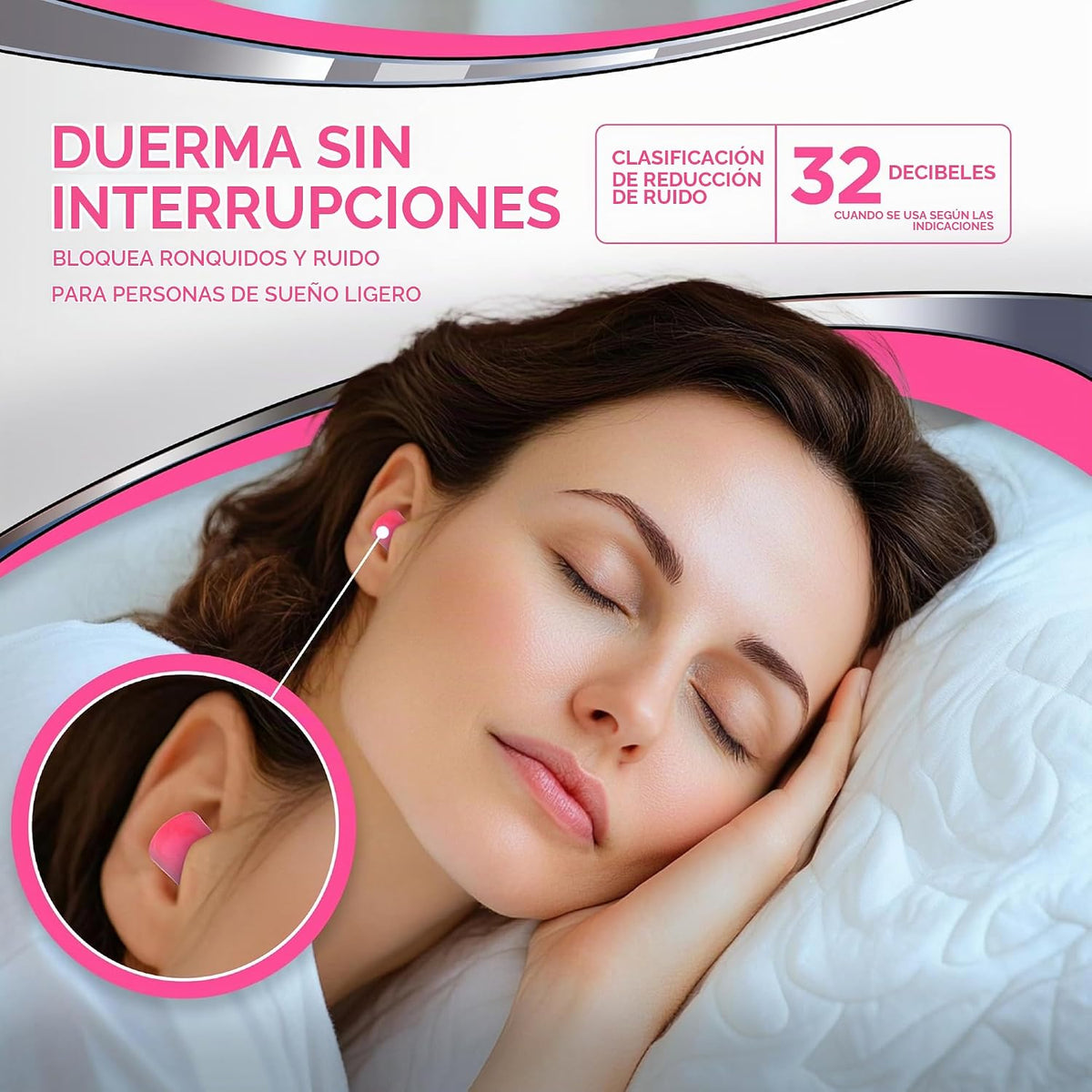 HEAROS Sleep Pretty in Pink - Tapones para los oídos para dormir, 1...