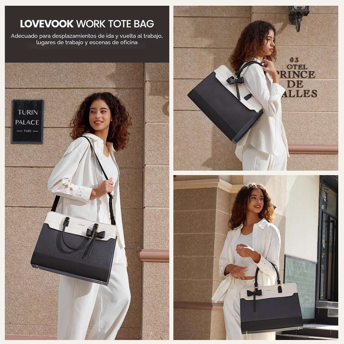 LOVEVOOK Bolsa de mano para computadora portátil para mujer, bolsa...